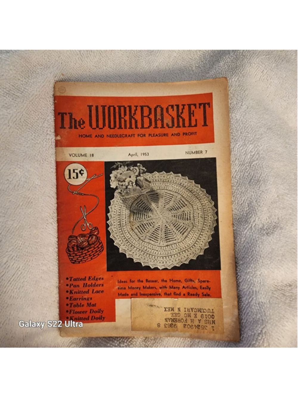 Vintage The Workbasket Magazine - April 1953 - Volume 18 Number 7